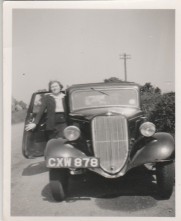 Doris Sherman and family car