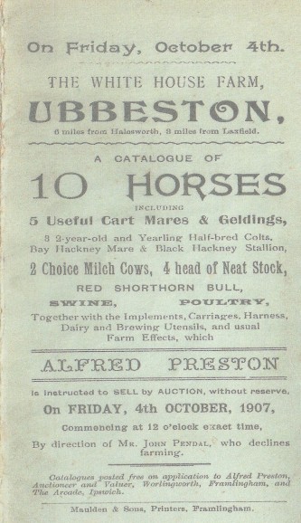 Sale Catalogue of White House Farm